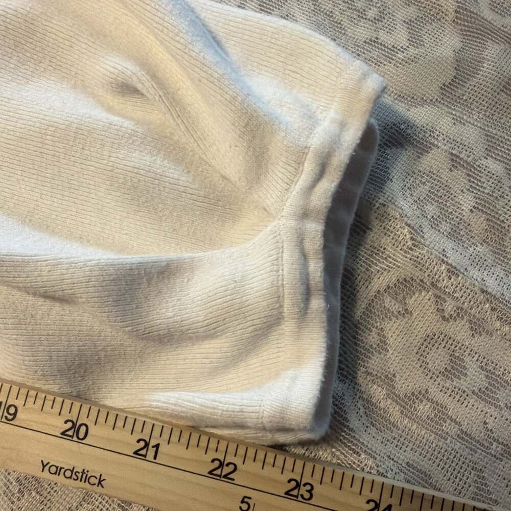 Unisex Oversized Cream Colored Sweatpants Wide Legs Large Pockets, XL 28/23 - Picture 2 of 5